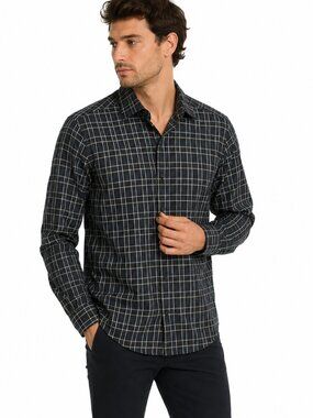 Ermenegildo Zegna Men's Black and Navy Shirt